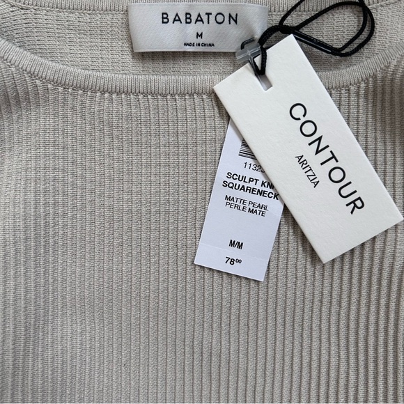 Babaton Sculpt Knit Squareneck Cropped sweater top - Picture 5 of 5